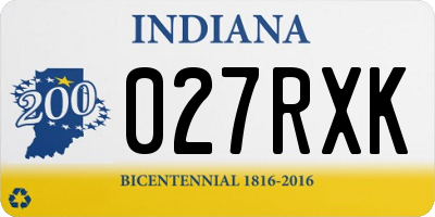 IN license plate 027RXK