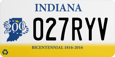 IN license plate 027RYV