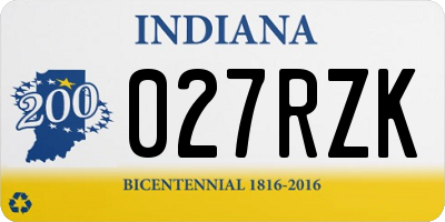 IN license plate 027RZK