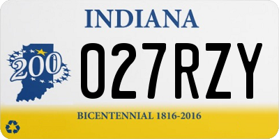 IN license plate 027RZY