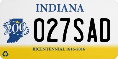 IN license plate 027SAD