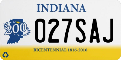 IN license plate 027SAJ