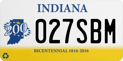 IN license plate 027SBM