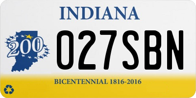IN license plate 027SBN