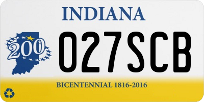 IN license plate 027SCB