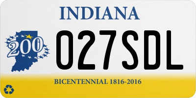 IN license plate 027SDL