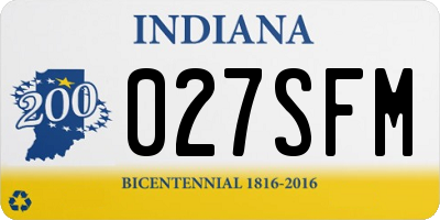 IN license plate 027SFM