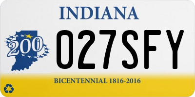 IN license plate 027SFY