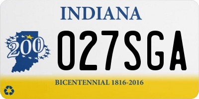 IN license plate 027SGA