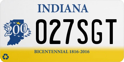 IN license plate 027SGT