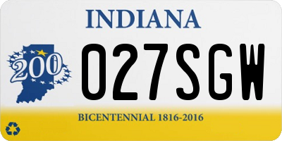 IN license plate 027SGW