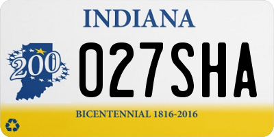 IN license plate 027SHA