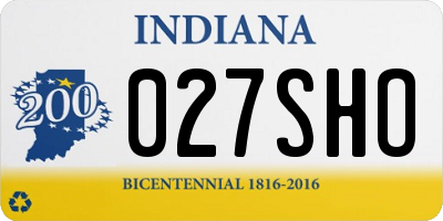 IN license plate 027SHO