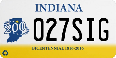 IN license plate 027SIG