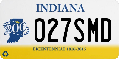 IN license plate 027SMD