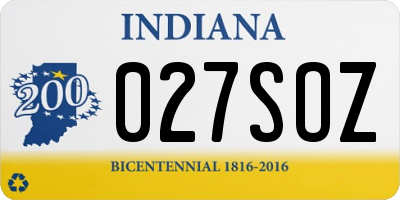 IN license plate 027SOZ