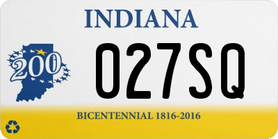 IN license plate 027SQ