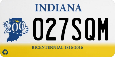 IN license plate 027SQM