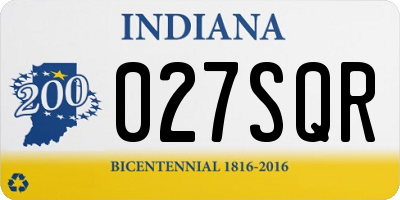 IN license plate 027SQR