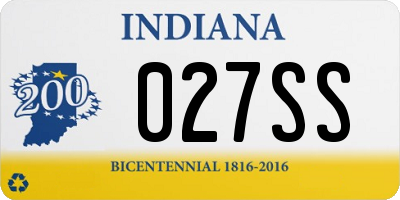 IN license plate 027SS