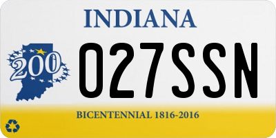 IN license plate 027SSN