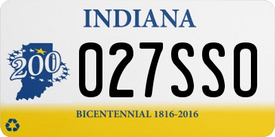 IN license plate 027SSO