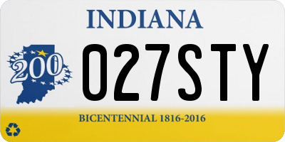 IN license plate 027STY