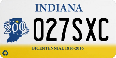 IN license plate 027SXC