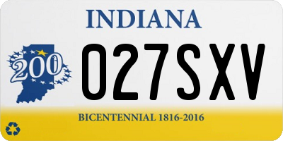 IN license plate 027SXV