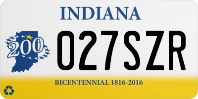 IN license plate 027SZR