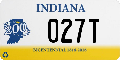 IN license plate 027T