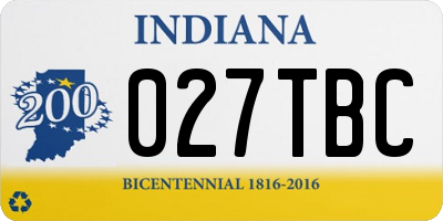 IN license plate 027TBC