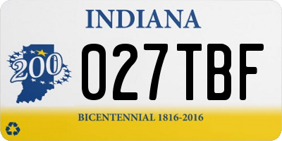 IN license plate 027TBF