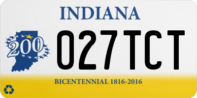 IN license plate 027TCT
