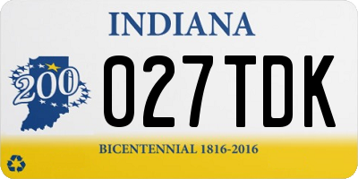 IN license plate 027TDK
