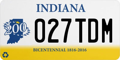 IN license plate 027TDM