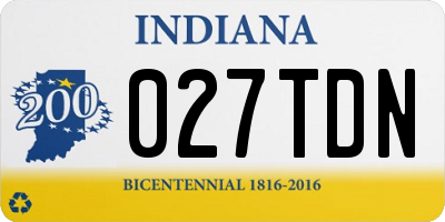 IN license plate 027TDN