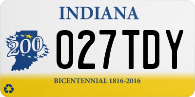 IN license plate 027TDY