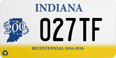 IN license plate 027TF