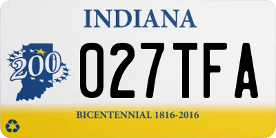 IN license plate 027TFA