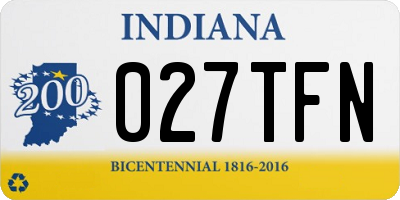 IN license plate 027TFN