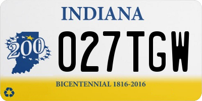 IN license plate 027TGW
