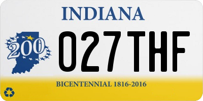 IN license plate 027THF
