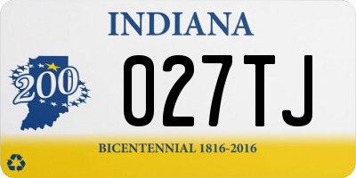 IN license plate 027TJ