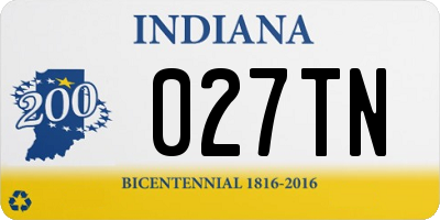 IN license plate 027TN