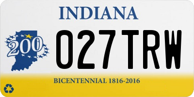 IN license plate 027TRW