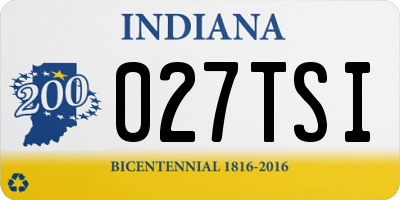 IN license plate 027TSI