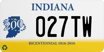 IN license plate 027TW