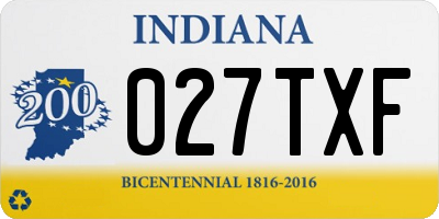 IN license plate 027TXF