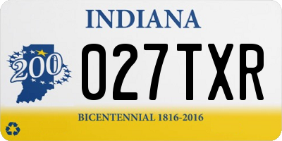 IN license plate 027TXR
